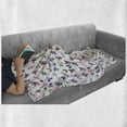 thumbnail image 6 of Floral Soft Flannel Fleece Throw Blanket, Bouquet of Purple Spring Flowers a Magnolias Violets and Flying Tiny Butterflies, Cozy Plush for Indoor and Outdoor Use, 50" x 70", Multicolor, by Ambesonne, 6 of 6