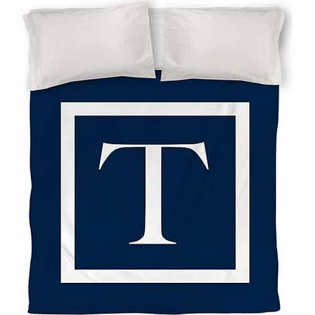 IDG Classic Block Monogram Duvet Cover, Blue