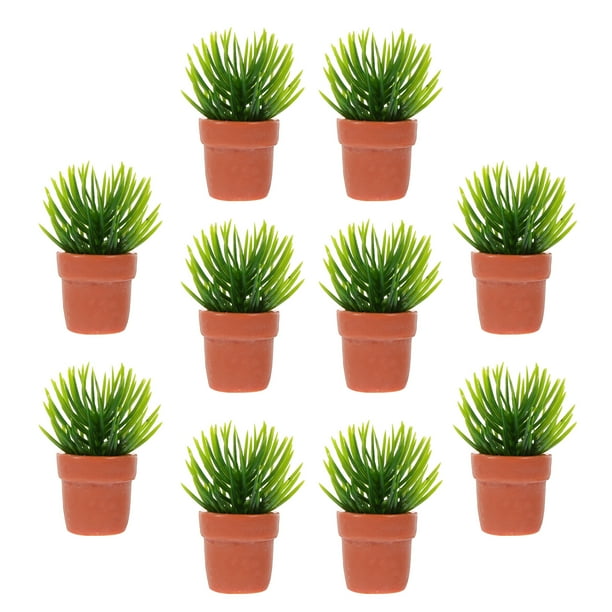 10 piezas de plantas en maceta en miniatura, decoración de bonsái para el hogar, simulación de planta en maceta