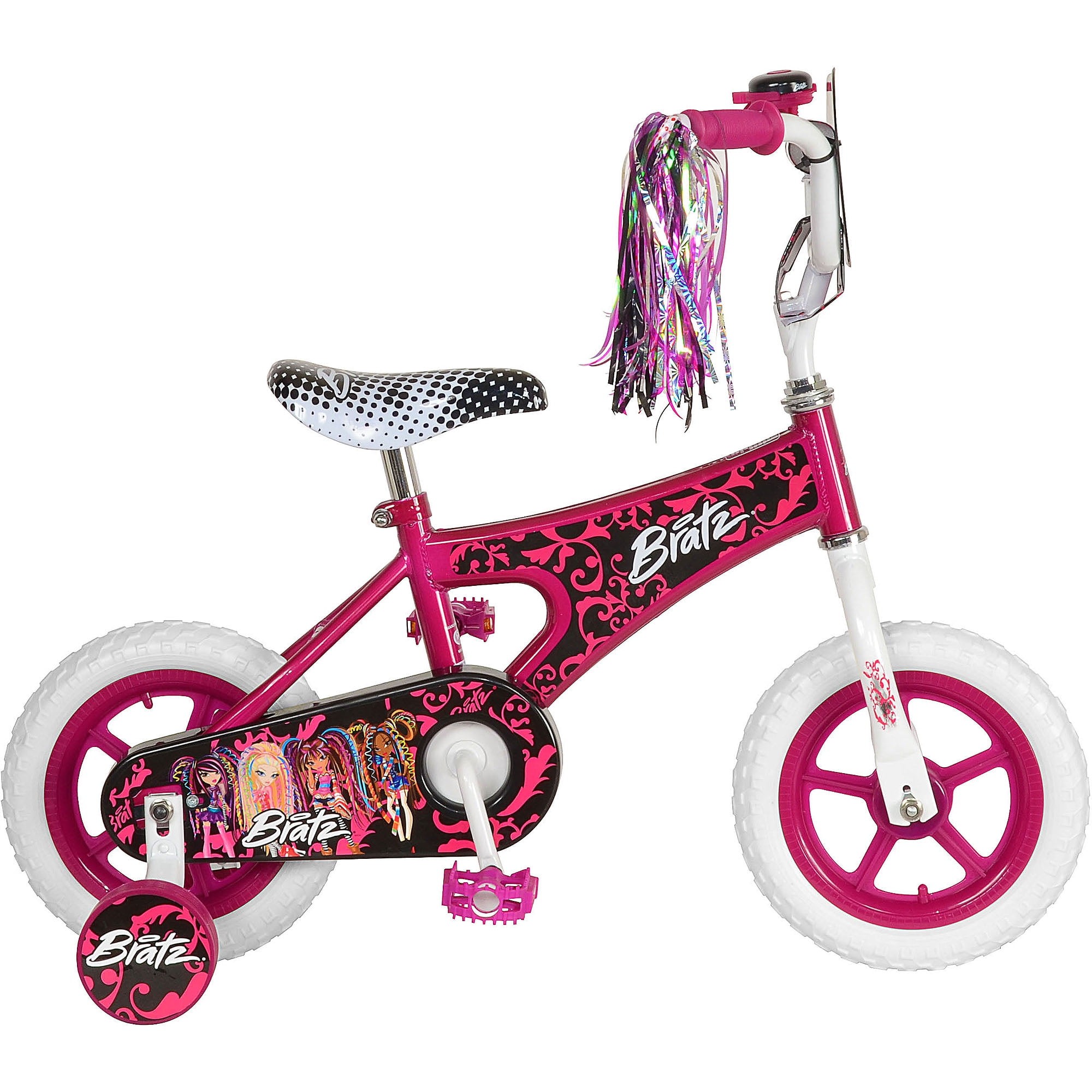pink bike with tassels