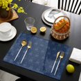 thumbnail image 3 of Tropical Palm Trees Placemats Set of 8, Summer Coconut Trees Plants Navy Blue Placemats for Dining Table, Place Mats for Kitchen Tabletop, Waterproof Wipeable Dining Table Mats Set, 3 of 9