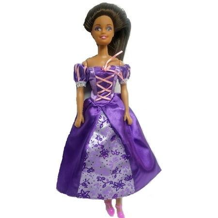 Fashion Doll Purple Dress With Peasant Look