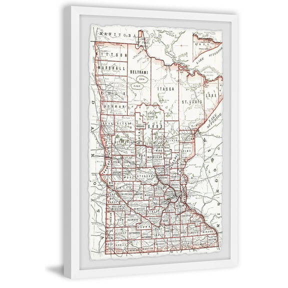 Marmont Hill Red City Outline Framed Wall Art