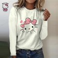 thumbnail image 2 of Camisetas de dibujos animados de Navidad para mujer, ropa de calle de HELLO KITTY, sudadera de manga larga con cuello redondo, camiseta informal para primavera y otoño, 2 of 3