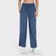 thumbnail image 2 of Pantalones deportivos casuales de mujer con pernera ancha, bolsillos y cordón ajustable - Poliéster elástico en 4 direcciones, cintura alta, protección UV para yoga/actividades al aire libre, 2 of 5