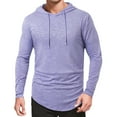 thumbnail image 2 of Afuyipoi Mens Lightweight Hooded Sweatshirts, Slim Fit Sport Hoodie Purple 2XL, 2 of 7