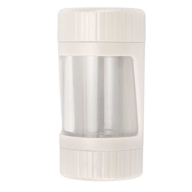 Uadme Recipiente a Prueba de olores, Lupa Transparente Desmontable a Prueba de olores Contenedor de alijo con función de luz para almacenar píldoras de Especias Vitaminas(Blanco)