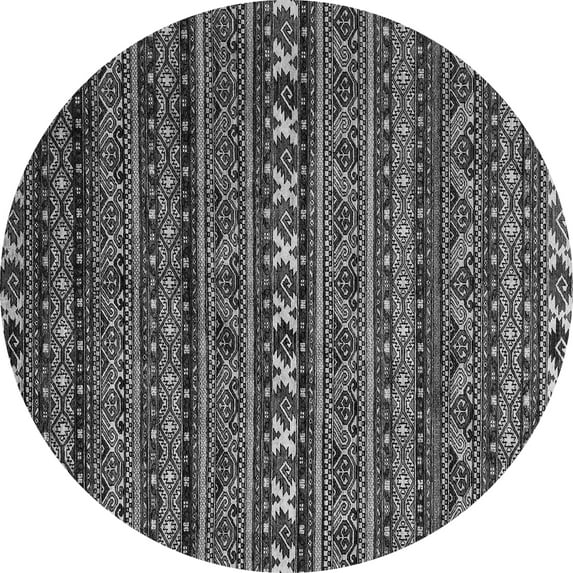 Ahgly Company Indoor Round Oriental Gray Modern Area Rugs, 6' Round