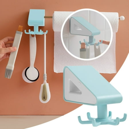 

Price Slash! Kitchen Hanging Utensil Holder 360° Rotating Folding Hooks for Hanging Wall Mounted Self Adhesive Waterproof Utility Hook for Home Bathroom office