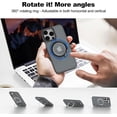 thumbnail image 3 of 360° Rotatable Magnetic Ring Stand for iPhone 15 Pro Max Case Magsafe, Shockproof Protective Slim Translucent Back iPhone 15 Promax Case for Men Women 6.7 - Grey, 3 of 12