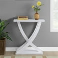 thumbnail image 6 of Pemberly Row Modern Criss-Cross Console Table in White Wood Finish, 6 of 10