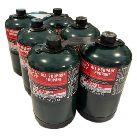 Propane Replacement Fuel Cylinders Camping- 16 Oz (6 Pack) Factory Pre-filled and Ready to Use