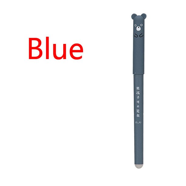 Recambios de bolígrafo de Gel borrable Kawaii para niños, varilla de tinta de Gel azul de 0,5mm, mango lavable, suministros de escritura, papelería escolar para bolígrafos de Gel