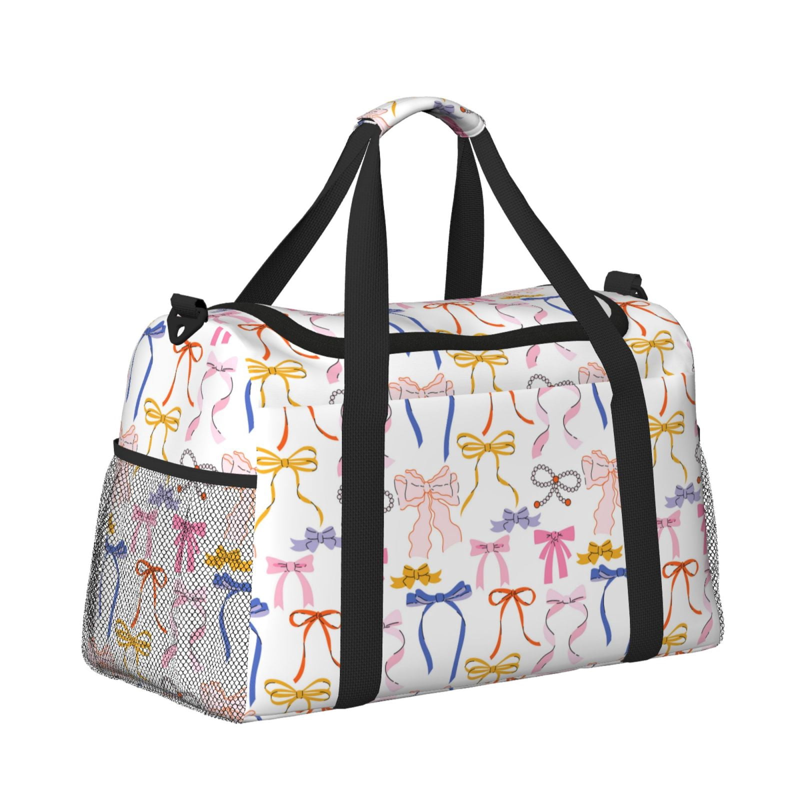 Fuzoiu bow ribbons Print Travel Duffle Bag,Carry On Tote Bags,Duffel Bag,Sport Gym Bag, Hospital Bag for Labor and Delivery, Overnight Bag,Luggage Bag