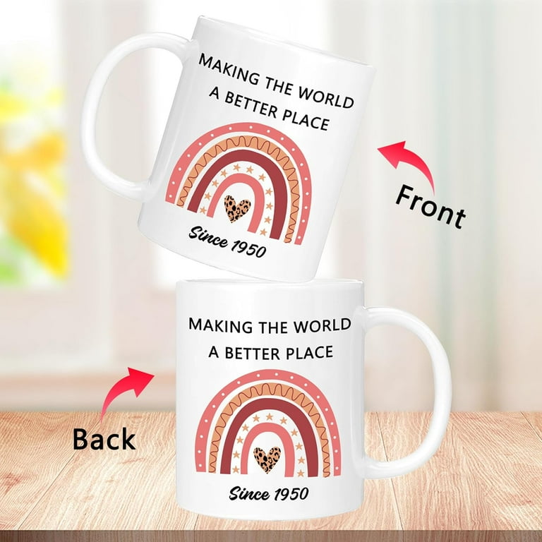75th Birthday Gifts Ideas, 75th Birthday Decorations for Her Him Women Men,  1950 Turning 75 Year Old Birthday Coffee Mug Cup, 11oz