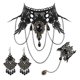 thumbnail image 1 of Choker Necklace Bracelet Earrings Set Jewelry for Halloween Costume Wedding, 1 of 5