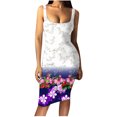 thumbnail image 1 of SMihono Robes d'Été Bohémiennes pour Femmes Grande Taille Mode Décontractée Été Sans Manches Épaules Dénudées Robe Col Rond Unie, 1 of 4