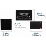 ML12-12 - 12 Volt 12 AH SLA Battery Brand Product, Black
