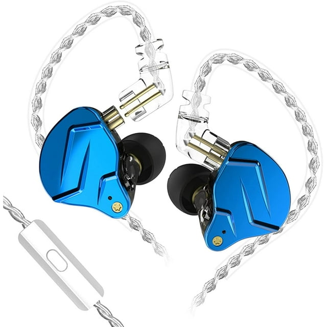 Auriculares KZ ZSN PRO X 1BA+1DD Hybrid con micrófono, color azul