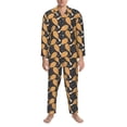 thumbnail image 3 of Haiem Chicken Legs Pattern Men’s Long-sleeve Sleepwear,Sleepwear Set,2-piece Loungewear Set,Soft PJs Comfy Nightwear with Pockets-X-Large, 3 of 7