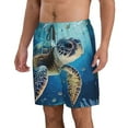 thumbnail image 2 of Disketp Men's Swim Trunks Hawaiian Breathable Surf Beach Swimsuits Mesh Lining Beach Shorts with Pockets-Watercolor Turtle, 2 of 7
