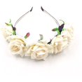 thumbnail image 1 of JZK® Beige Rose Damen Mädchen Garland Blumen Blumenkrone Kranz Tiara Blumen Haarreif Haarband Haar Band Kopfband Blumenstirnband für Hochzeit Braut Brautjungfer Party Festival etc. (Beige) Vhermosa LKX-1054-1, 1 of 6