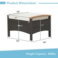 thumbnail image 2 of Gymax 2PCS Patio Ottomans Wooden Handles Rattan Knitting Foot Pedal Off White, 2 of 9