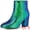 Green, variant on Round Toe Block Heels Sequin Ankle Boots Green 10