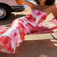 thumbnail image 3 of PENGXIANG Women Cutout Backless Bodycon Bandeau Tube Dress Ruffle Printed Maxi Long Dresses, 3 of 6