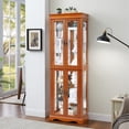 thumbnail image 2 of Oak - Colored Glass Cabinet - Lighted Six - Tier Display - Home Environments - Organize Collectibles Nicely, 2 of 3