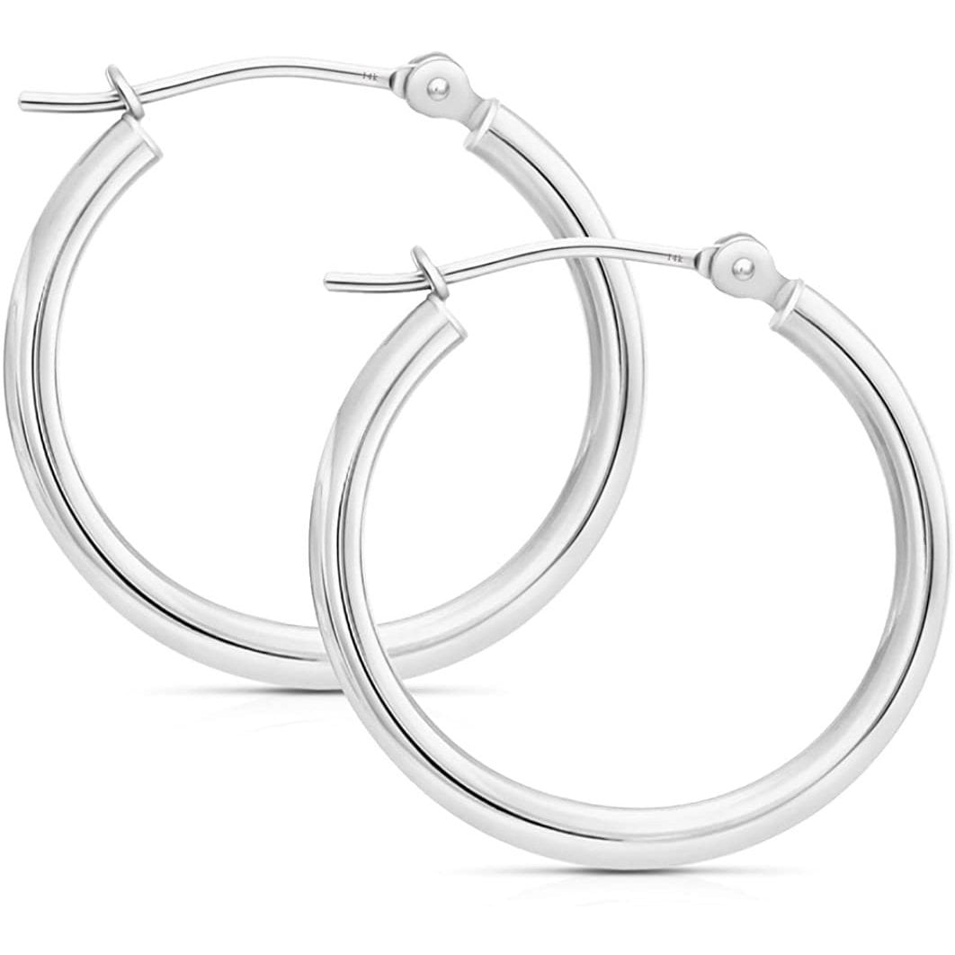 14k Gold Hoop Earrings, 0.8" Diameter