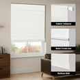 thumbnail image 4 of LazBlinds No Tools No Drill Cordless Roman Shades for Windows, Blackout Thermal Insulated UV Blocking Window Blinds, Lightweight Fabric Blinds for Indoor Windows, 29" W x 60" H, Blackout - White, 4 of 6
