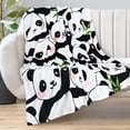 thumbnail image 3 of Cute Panda Throw Blanket, Microfiber Fleece Blanket for Girls Men Adults, Soft Flannel Fleece Bed Couch Sofa Blanket ,Pandas Decor Gifts for Girls , 60\u201dx80\u201d Cozy Blanket All Seasons, 3 of 6