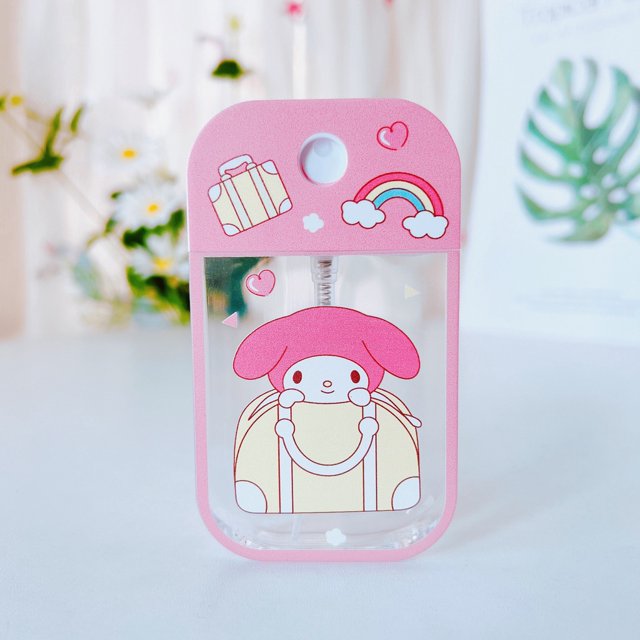 MAXZONE Kawaii Sanrio Perfume Alcohol Spray Botella Kuromi Mymelody Loción Portátil Prensa Embotellada Hello Kt Anime Lindo Juguetes Para Niña Regalos huangjie unisex