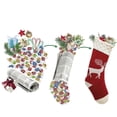 thumbnail image 4 of Medias navideñas, paquete de 2 personajes navideños tejidos a mano para decoración de temporada navideña familiar, 4 of 5