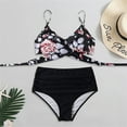 thumbnail image 4 of Dihao Two Piece Bikini for Women Clearance Plus Size Women Summer Vintage Swimsuit Printed Wrap Cutout Bikini Sets Swimwear Push Up High Waist Bikini, 4 of 6