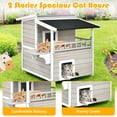 thumbnail image 4 of 2-Story Wooden Patio Luxurious Cat Shelter House Condo with Large Balcony, 4 of 8