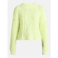 thumbnail image 5 of No Boundaries Cable Knit Sweater, Midweight, Women's, 5 of 5