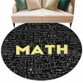 thumbnail image 2 of Abstract Math 7ft Round Rug for Living Room Conversation Area, Mathematical Formula Pattern Black Washable Non Slip Large Circle Area Rug, 2 of 9