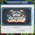 thumbnail image 2 of Chalkboard Style Next Stop High School Banner Hand-drawn Design High School Graduation Display Graduation Cap  Globe Decoration School Transition Backdrop for High School Graduation Party 8th Grade, 2 of 8