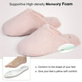 thumbnail image 6 of Snug Leaves Women's Fuzzy House Memory Foam Slippers Cute Furry Leopard Print Faux Fur Lined Closed Toe Indoor Slides Bedroom Slip On Shoes Pink,7/8 US, 6 of 7