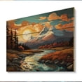 thumbnail image 2 of Designart "horizon Vangogh Mountain Serenity III" Landscapes Print on Natural Pine Wood, 2 of 5