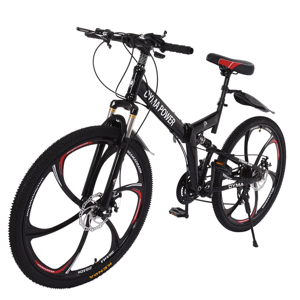 Details about   26in Folding Mountain Bike Shimanos 21 Speed Bicycle Full Suspension MTB Bike 