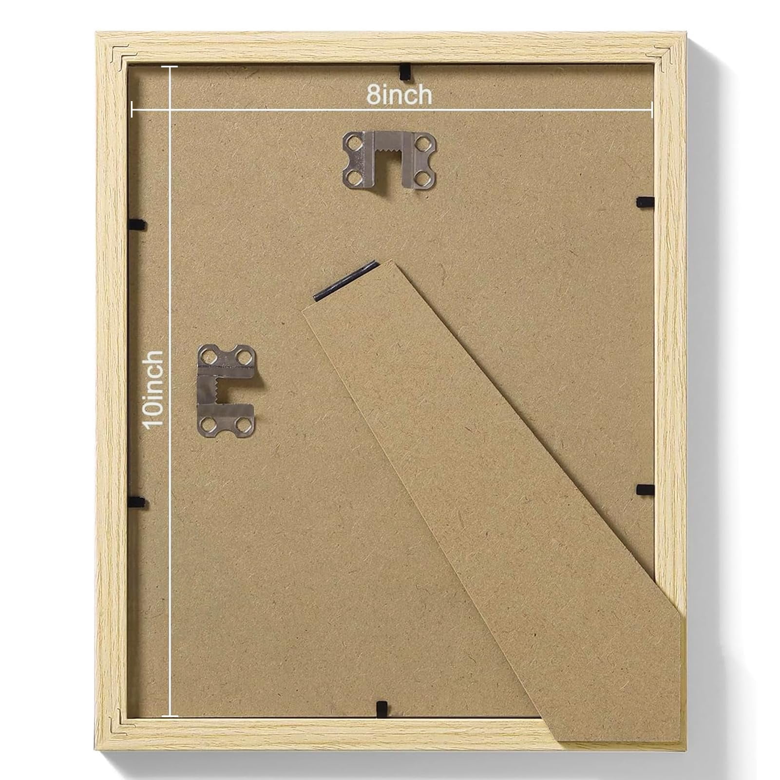 decorUhome 8x10 Natural Picture Frame Set of 9, Display 5x7 Pictures with Mat or 8x10 without Mat, Photo Frames for Wall or Tabletop