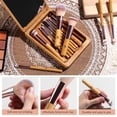 thumbnail image 5 of Travel Makeup Brush Set Kabuki Brushes - Includes Eyeshadow Blush Brush & Foundation Brush For Liquid Makeup - 5X Magnifier  Mirror Case For Travel or  the  Daily Use, 5 of 6