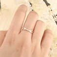 thumbnail image 4 of Round & Baguette Cut Diamond Crossover Wedding Band Ring in 14k Rose Gold Vermeil - Anniversary Gift For Her, 4 of 6
