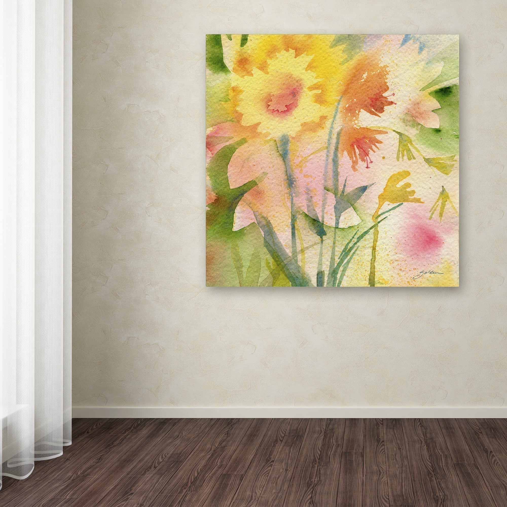 Trademark Art "Garden Green Reflection" Canvas Art by Sheila Golden
