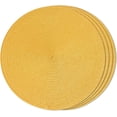 thumbnail image 1 of Juego de 4 manteles individuales redondos para mesas de comedor, lavables, antideslizantes, 15 pulgadas, uso interior y exterior (amarillo, 4 unidades), 1 of 5