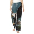 thumbnail image 2 of Picia Forest River Bald Eagle Womens Soft Woven Cotton Elastic Waistband Sleep Pajama Pant Lounge Sleep Pant With Pockets And Drawstring-Medium, 2 of 9