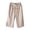Glisme Beige461, variant on Glisme Casual Pants For Women Summer Solid Color Drawstring Pocket Versatile Elastic Waist Design Casual Capris Pants Beige Trousers Athletic Fit